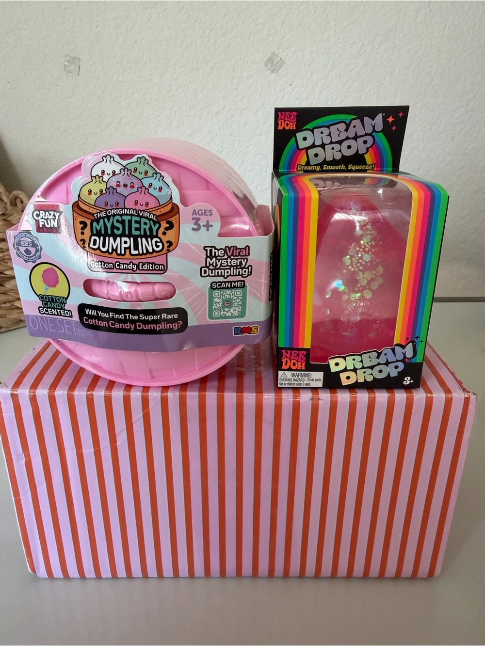 🎀🎀RMS Mystery Dumpling “Cotton Candy” Pink, NeeDoh “Dream Drop” Squishy!🎀🎀